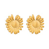 Wholesale Women's Fresh And Minimalist Style Flower Stainless Steel Vacuum Real Gold Plated Earrings Accessories