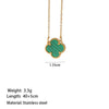 Wholesale Women's Fresh And Simple Flower Pattern Fourleaf Clover Titanium Steel Electroplated Ochain Necklace
