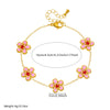 Wholesale Women's Fresh Cute Goldplated Stainless Steel Plants And Flowers Jewelry Accessories Set Including Earrings Necklaces And Bracelets
