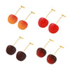 Wholesale Women's Fresh Fruit Cherry Stainless Steel Electroplated Long Earrings