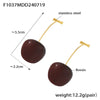 Wholesale Women's Fresh Fruit Cherry Stainless Steel Electroplated Long Earrings