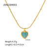 Wholesale Women's Fresh Geometric Opal Gem Necklace With Electroplating