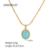 Wholesale Women's Fresh Geometric Opal Gem Necklace With Electroplating