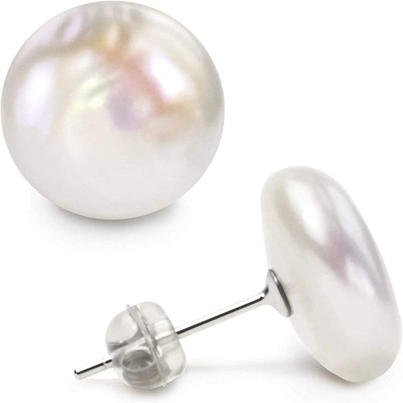 Wholesale Women's Fresh Water Pearl Earrings Copper 14K Gold Plated Geometric Natural Plant Flowers Style