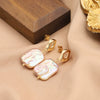 Wholesale Women's Freshwater Natural Pearl Baroque Earrings Retro Highend Light Luxury Geometric Electroplated Jewelry