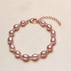 Wholesale Women's Freshwater Pearl And Alloy Bracelet With Simple Style And Circular Pearl Shape