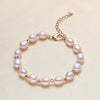 Wholesale Women's Freshwater Pearl And Alloy Bracelet With Simple Style And Circular Pearl Shape