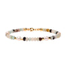Wholesale Women's Freshwater Pearl And Semi Precious Stone Beaded Gold Plated Copper Bracelet With Geometric Design