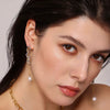 Wholesale Women's Freshwater Pearl And 316L Stainless Steel Geometric Light Luxury Earrings With 18K Gold Plated Electroplating