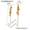 Wholesale Women's Freshwater Pearl And 316L Stainless Steel Geometric Light Luxury Earrings With 18K Gold Plated Electroplating