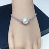 Wholesale Women's Freshwater Pearl Bracelet With Copper Material Wrinkled Round Baroque Style And Adjustable Cauliflower Chain