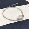 Wholesale Women's Freshwater Pearl Bracelet With Copper Material Wrinkled Round Baroque Style And Adjustable Cauliflower Chain