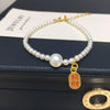 Wholesale Women's Freshwater Pearl Bracelet With Round Pearl And Lucky Pendant Copper Alloy Accessories