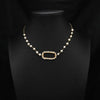 Wholesale Women's Freshwater Pearl Clavicle Chain Necklace With Geometric Design And Electroplating Treatment