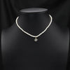 Wholesale Women's Freshwater Pearl Clavicle Chain Necklace With Geometric Design And Electroplating Treatment