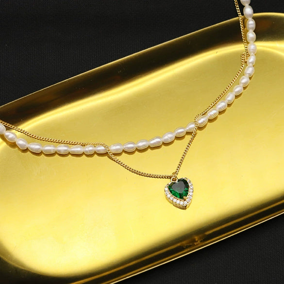 Wholesale Women's Freshwater Pearl Clavicle Chain Necklace With Geometric Design And Electroplating Treatment