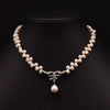 Wholesale Women's Freshwater Pearl Clavicle Chain Necklace With Geometric Design And Electroplating Treatment