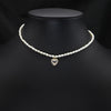 Wholesale Women's Freshwater Pearl Clavicle Chain Necklace With Geometric Design And Electroplating Treatment