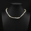 Wholesale Women's Freshwater Pearl Clavicle Chain Necklace With Geometric Design And Electroplating Treatment