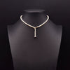 Wholesale Women's Freshwater Pearl Clavicle Chain Necklace With Geometric Design And Electroplating Treatment
