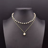 Wholesale Women's Freshwater Pearl Clavicle Chain Necklace With Geometric Design And Electroplating Treatment