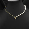 Wholesale Women's Freshwater Pearl Clavicle Chain Necklace With Geometric Design And Electroplating Treatment