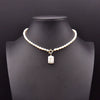Wholesale Women's Freshwater Pearl Clavicle Chain Necklace With Geometric Design And Electroplating Treatment