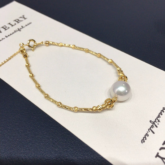 Wholesale Women's Freshwater Pearl Copper Adjustable Pineapple Bracelet With Colorpreserving Feature