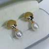 Wholesale Women's Freshwater Pearl Drop Shape S925 Silver Needle Earrings