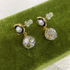 Wholesale Women's Freshwater Pearl Earrings S925 Sterling Silver Retro Crystal Ball Zircon Oblate Round Natural Design