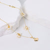 Wholesale Women's Freshwater Pearl Geometric Titanium Steel Electroplating Necklace