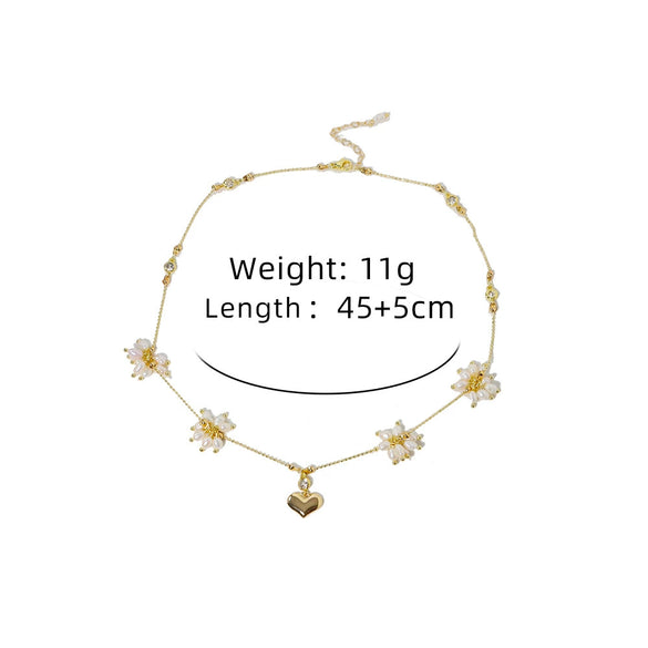 Wholesale Women's Freshwater Pearl Geometric Titanium Steel Electroplating Necklace