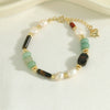 Wholesale Women's Freshwater Pearl Handmade Geometric Bracelet With Yellow Tiger Clear Onyx Stacked Wearing High Grade Light Luxury And Ins Niche Design