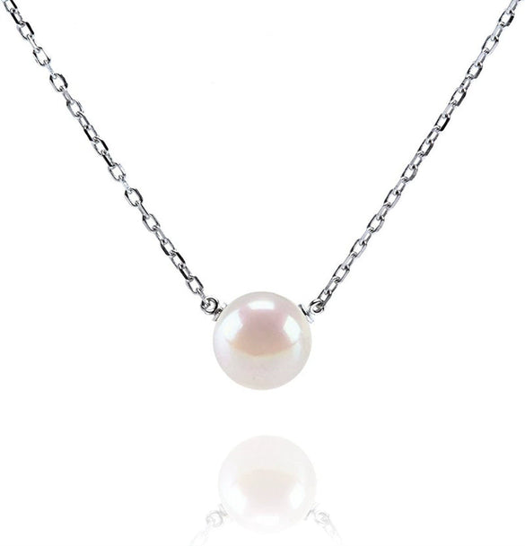 Wholesale Women's Freshwater Pearl Natural Pendant Necklace Copper 14K Gold Electroplated Geometric Ochain