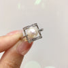 Wholesale Women's Freshwater Pearl Ring Copper Geometric Square Style