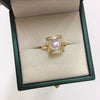 Wholesale Women's Freshwater Pearl Ring Copper Geometric Square Style