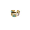 Wholesale Women's Freshwater Pearl Ring Copper Material Flat Round And Bun Round Shape Light Luxury Elegant Style