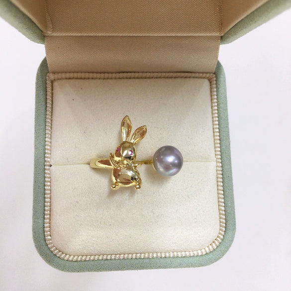 Wholesale Women's Freshwater Pearl Ring With Copper Accessories And Round Shape