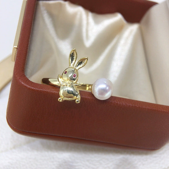 Wholesale Women's Freshwater Pearl Ring With Copper Accessories And Round Shape