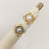 Wholesale Women's Freshwater Pearl Ring With Copper Micropaved Zircon Highgloss Natural Round Shape
