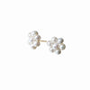 Wholesale Women's Freshwater Pearl S925 Silver Needle Elegant Minimalist Fashion Earrings With Flat Round Rose Buns Round Oblate Shape