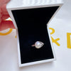 Wholesale Women's Freshwater Pearl Zircon Ring Copper Goldplated In Flat Round And Steamed Bread Round Shape