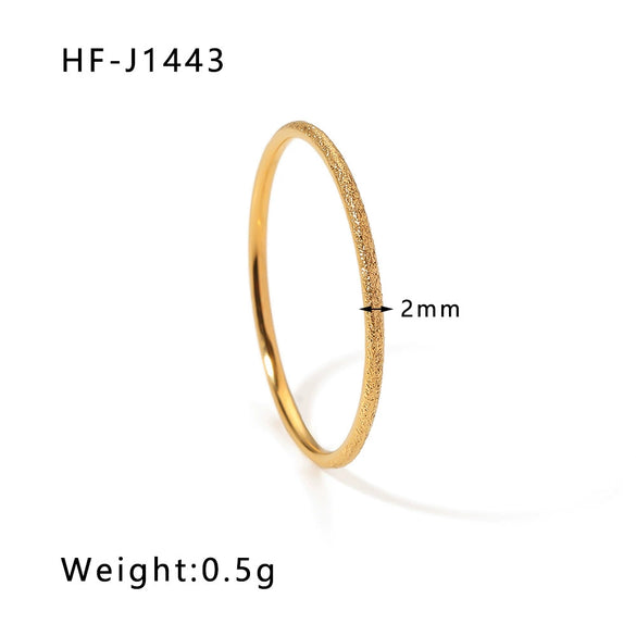 Wholesale Women's Frosted Stainless Steel Geometric Ring With 18K Gold Electroplating Non Fading Niche Jewelry Ins Fashion Style