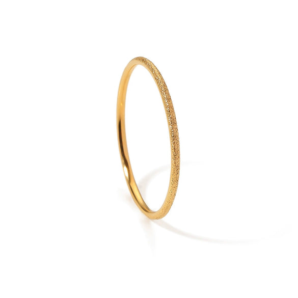 Wholesale Women's Frosted Stainless Steel Geometric Ring With 18K Gold Electroplating Non Fading Niche Jewelry Ins Fashion Style