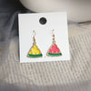 Wholesale Women's Fruit Earrings With Red Strawberry Yellow Pineapple Watermelon Lemon Pendant Alloy Electroplated