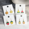 Wholesale Women's Fruit Earrings With Red Strawberry Yellow Pineapple Watermelon Lemon Pendant Alloy Electroplated
