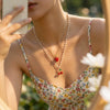 Wholesale Women's Fruit Pattern Fake Pearl And Alloy Electroplated Necklace For Layering