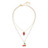 Wholesale Women's Fruit Pattern Fake Pearl And Alloy Electroplated Necklace For Layering
