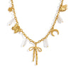 Wholesale Women's Fruit Pattern Stainless Steel Cuban Chain Necklace With Pvd Furnace Vacuum Real Gold Plating