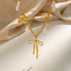 Wholesale Women's Fruit Pattern Stainless Steel Cuban Chain Necklace With Pvd Furnace Vacuum Real Gold Plating